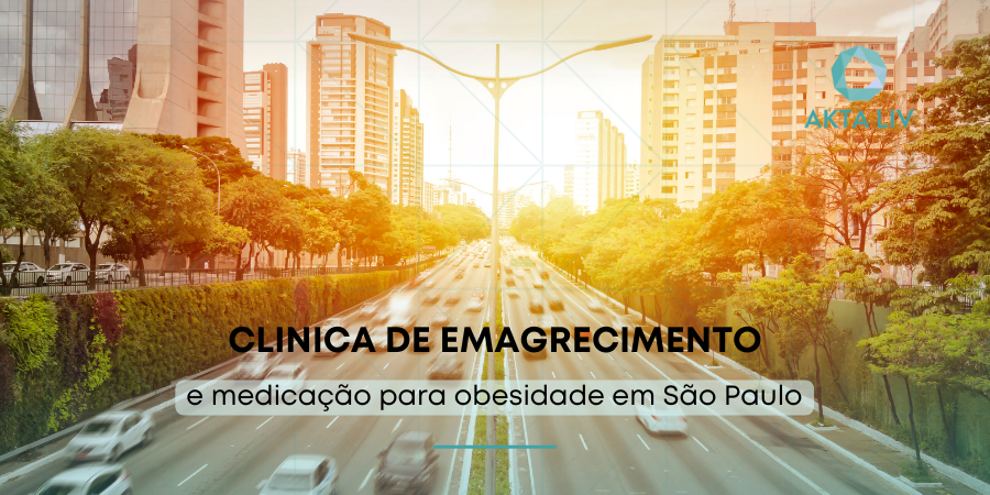 Imagem de uma grande avenida em São Paulo com os dizeres: Clínica de Emagrecimento e medicação para obesidade em são paulo