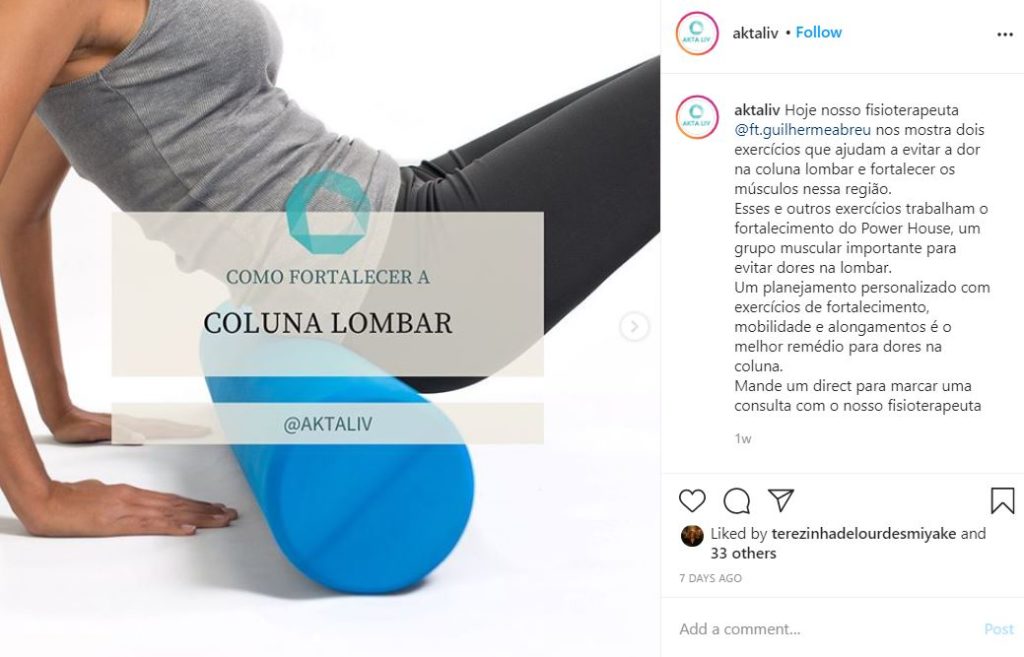 Akta Liv - endocrinologia - nutrição - fisioterapia - dor nas costas - lombalgia